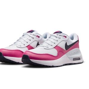 Nike Girls Air Max Pink and White Sneakers size 4